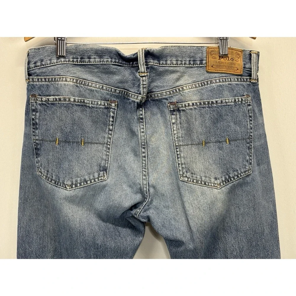 Polo Ralph Lauren Jeans Mens 36x32 (38x31) Blue Straight Fit Zip Fly Denim